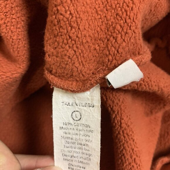 Talentless Rust Red Pullover Graphic Logo Hoodie Large Unisex - Picture 6 of 7